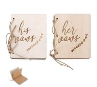 2 PCS Vow Books, Wedding Guest Book Alternative, Wedding Vows Book Wood Hemp Rope Guestbooks Keepsakes Bridal Shower Gifts Wedding Decoration Wedding Vows Keepsake