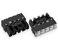 2 pcs - Wago 770 Series Lighting Connector, 5-Pole, Male, 5-Way, Cable Mount, 2