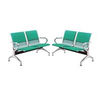 2 Pcs Waiting Room Chair Bench Set - PU Airport Guest Reception Chairs with Armrests for Office Business Bank Hospital
