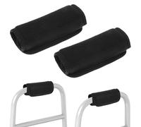 2 Pcs Walker Hand Grips Cover, Non-Slip Walker Padded Hand Grip Covers Handle Cushions with Memory Foam Padding for Wheelchair, Rollator, Crutch, Elderly Accessories (Black)