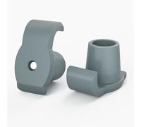 2 Pcs Walker Skis Glides, Universal Walker Accessories for Seniors | Durable Easy-Glide Feet Replacement, Heavy Duty Rubber and Plastic with Metal Inserts, 28 mm, Grey