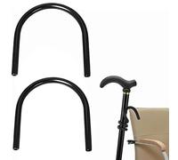 2 pcs Walking Stick Holder, 360° Rotatable Disability Aids Walking Stick Accessories Capable of Bending Preventing Crutches from Falling to The Ground Accommodating Most Canes and Crutches