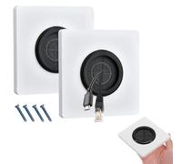 2 Pcs Wall Cable Entry Cover Plate, Wall Mounted Brush Faceplate, For Covering Outlets, Receptacles And Tidying Cords Wires Access Plate For Decorate Wall Home Office