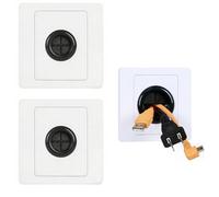 2 Pcs Wall Cable Entry Cover,White Cable Brush Plate,Single Gang Brush Panel,Adjustable Wire Cover for Walls,for Covering Outlets, Receptacles and Tidying Cords Wires Access(31mm Hole)