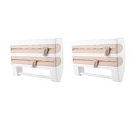 2 Pcs Wall Mount Kitchen Paper Rack Paper Towel Holder Kitchen Sauce Bottle Storage Rack Kitchen Tool Cling Film Cut