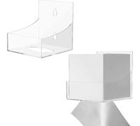 2 Pcs Wall Mounted Acrylic Tissue Box Holder, Clear Square Dispenser with Suction Hooks for Bathroom Kitchen Office, Shatterproof Napkin Organizer Shelf, For Easy Install(clear)