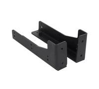 2 Pcs Wall Mounted Shelf Brackets Heavy Duty Metal Shelve Brackets L-Shaped Floating Support Angle Brackets for Countertops,TV Bench,Desk,Cabinets,with Screws,Black (150mm(5.9in))