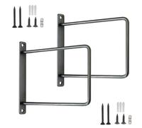 2 Pcs Wall Shelf Brackets Metal Corner Supports for Floating Shelves Iron Shelf Brackets for Kitchen Hardware with Screws (20cm Silver Gray)