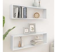 2 Pcs Wall Shelves Floating Rack Display Shelf Bookshelf Engineered Wood vidaXL