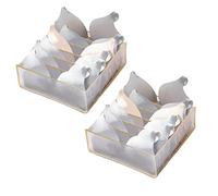 2 Pcs Wardrobe Storage Organiser, Underwear Storage Organiser, Compartment Boxes, 6 Cells Foldable Drawer for Sock, Bra, Belts (6 Cells)