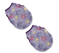 2 Pcs Warm Pet Shirt Footprints Pattern Pet Plush Pullover Soft Dog Plush Warm Hoodies Coat Apparel for Rabbit Cat Kitten Dog Puppy (XXS)