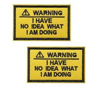 2 PCS Warning:I Have No idea What i am Doing Funny Patch Tactical Embroidered Emblem Hook and Loop Applique Badge Patches for Armband,Pouch,Clothes,Backpack,Jacket,Jeans,Vest,Hat(Yellow)