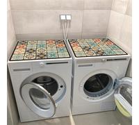2 PCS Washer And Dryer Covers For The Top Dust-Proof Washing Machine Covers Anti-Slip Silicone Washer Dryer Top Protector Mat Countertop For Home Kitchen Laundry Room (Color 3,50x50cm)