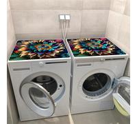 2 PCS Washer And Dryer Covers For The Top Dust-Proof Washing Machine Covers Anti-Slip Silicone Washer Dryer Top Protector Mat Countertop For Home Kitchen Laundry Room (Color 1,40x50cm)