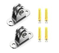 2 Pcs Washing Line Pulley Kit, Heavy Duty Washing Line Pulley, Stainless Steel Quiet Pulley Block for 3-6mm Wire Ropes, Durable Washing Line Pulley Kit for Handling And Moving Sliding Wire Rope