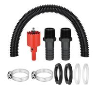 2 Pcs Water Butt Connector Kit, Waterbutt Overflow Connector and Hose Connector for Rain Barrel Systems, Flexible 3.5x50 cm Fittings Joining 2 Tanks Butts Rain Barrels Together