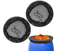 2 Pcs Water Butt Net Cover, 80cm Adjustable Rain Butt Net Cover for Water Butts & Barrels, Rain Barrel Mesh Cover Protective Nets with Drawstring for Outdoor Garden Rains Collection