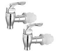 2 PCS Water Butt Tap Replacement, Mini Water Dispenser Tap, Spigot for Beverage Dispenser, Silver Waterbutt Taps, Polished Push Style Spigots for Spout Faucet