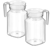 2 Pcs Water Pitcher with Lid 600 Ml PC Pp Plastic Jug for Water Juice