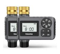 2 PCS Water Timer with Brass Inlet, Water Sprinkler Timer with Rain Delay/Manual/Automatic Drip Irrigation and Lawn Watering System for Yard