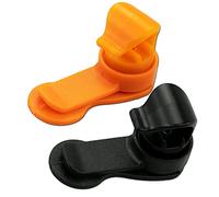 2 Pcs Water Tube Clips Automatic Reset Universal Water Bladder Hose Clip Removable Hydration Pack Clamp Magnetic Hose Holder - Black and Orange