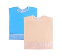 2 Pcs Waterproof Adult Bibs, Reusable Mealtime Protector, Dining Bibs with Crumb Gift