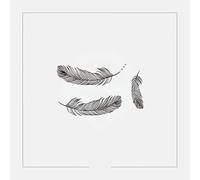 2 pcs Waterproof Female Long Lasting Feather Temporary Tattoo Black Clavicle Arm Sticker