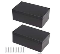2 PCS Waterproof Junction Box, 200x120x75mm Black IP65 Outdoor Electrical Boxes ABS Plastic Project Junction Box Enclosure for Electronics Power Instrument Case Boxes