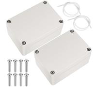 2 Pcs Waterproof Junction boxes, Outdoor Electrical Box Waterproof, Electronic Plastic Project Junction Box Enclosure, for Electronics, Power, Instrument Case Box - 100x68x50 mm/off-white