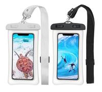 2 Pcs Waterproof Phone Pouch Case, IPX8 Adjustable Lanyard Waterproof Phone Case, Underwater Phone Case Protector Phone Dry Bag for iPhone 15/14/13 Pro Max, Galaxy S23/S22/S21 Up to 7"(Black&White)