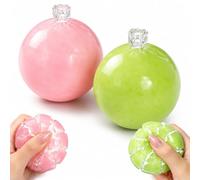 2 PCS Wax Cracking Squishy,Chocolate Squishy Butter Squishy, Stress Relief Sensory Tool for Office Desk Focus , Portable Emotion Management Tool with Crackable Texture, 6 cm Pink and Green Balls