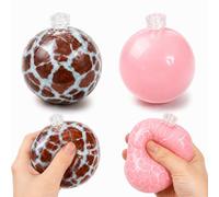 2 PCS Wax Cracking Squishy, Textured Handcrafted Ball Ornament, Unique Layered Styling Decorative Balls, Suitable for Home Office Decoration, Ornament Collection Enthusiasts
