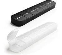 2 PCS Weekly Pill Boxes - 7-Day Medication Organizer with 1 Compartment for Each Day, Travel-Friendly Pill Holder, Easy-Open Design for Medication, Supplements, Vitamins, Cod Liver Oil
