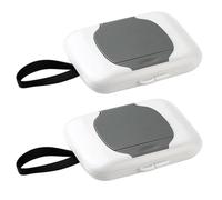 2 Pcs Wet Wipes Dispenser Box, Baby Wipes Dispenser, Wipes Dispenser, Portable Double Cover Dustproof Design Silicone Sealing Strip Waterproof and Moisture-Proof Hanging Design, Refillable