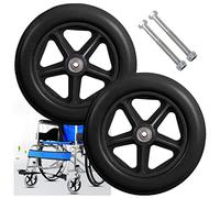 2 Pcs Wheelchair Front Wheel, Wheel Replacement, 6" 7" 8" Solid Tyre, With Bearing And Mounting Screw-rod, Anti-Slip Rubber Wheel For Wheelchairs, Rollators, Walkers, Replacement Casters