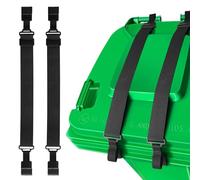 2 PCS Wheelie Bin Locks,Adjustable Double Claw Trash Can Lock Straps for Wheelie Bins,Keep Out Wildlife,Stop Wind or Vandals Tipping,Universal Outdoor Trash Can