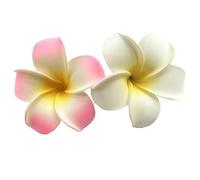 2 Pcs White and Pink Hawaiian Frangipani Plumeria Clips and Barrettes Foam Head Flower Party Beach Hair Clip Hair Clips Hair Accessories 7Cm