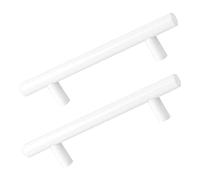 2 Pcs White Cupboard T Bar Handle Kitchen Cabinet Pulls Wardrobe Door Handles Aluminum Alloy Drawer Handles with Screws for Bedroom Bathroom Furniture Hardware Pull Handles (Hole Distance:288mm)