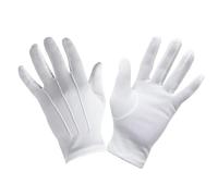 2 Pcs White Gloves, Stitched Nylon Gloves, Soft Moisturizing Glove Suitable for Coin Handling, Parade, Formal Guard, Police, Wedding, Tuxedo, Jewelry Inspection, Fancy Dress