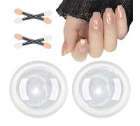2 Pcs White Pearl Chrome Nail Powder Set - Mirror Effect Aurora Pearlescent Pigment for Glittery Holographic, Mermaid Pearl Aurora Dust Nail Jewelry