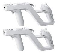 2 Pcs White Premium Zapper Gun for Nintendo Wii Wireless Remote Controller Game