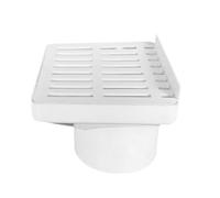 2 Pcs White PVC Side Drain Filter 50/75/110MM Pipe Outlet Wall Corner Anti Blocking Net Square Drainage Net Cover(110mm)