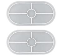 2 Pcs White Silicone Resin Mould Trays, 18x9.5cm Epoxy Casting Mold for DIY Crafts, Home Decoration, Jewelry Making, Easy Demold Reusable Flexible Silicone Molds for Beginners and Art Lovers