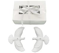 2 PCS White Turtle Doves Christmas Ornaments, Maslasee，Acrylic Friendship Dove Figurines Set, Xmas Tree & Home Decoration Gifts