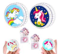 2 PCS White Unicorn Light Up Yo-Yo for Kids, Automatic Return Beginner Yoyo with String, High Speed Bearing Plastic YoYo Toy, Fun Trick Skill Gift for Boys & Girls (5.5cm)