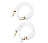 2 PCS White Velvet Rope 3/5/10FT - Premium Crowd Control Barrier with Polished Hooks - Elegant Queue Management for Events, Red Carpet, and VIP Access