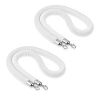 2 PCS White Velvet Ropes with Silver Hooks - 5ft Crowd Control Ropes for Weddings, Grand Openings, Movie Theaters, Event Decoration, Premium Quality Hemp Material