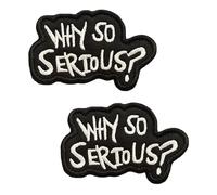 2 PCS Why So Serious Patches Funny Fastener Meme Emblem Tactical Embroidered Applique Hook and Loop Patches for Hat Pouch Clothes Coat Uniforms Backpack Pants Armband Bag Vest Jacket
