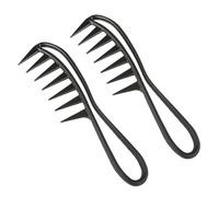 2 Pcs Wide Tooth Combs, Large Tooth Combs, Wide Tooth Shark Salon Hairstyle Comb Anti-static for Curly Wet Wavy Thick Hair (Black)