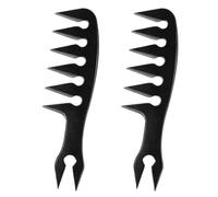 2 PCS Wide Tooth Texture Comb For Men And Women, Smooth Round-Ended Hair Styling Comb For All Hair Types, Anti-Tangle Hair Tool For Salon, Barber, Home Use, Durable Plastic, Travel-Friendly Hair Groom